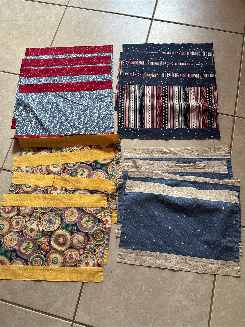 Handmade 4 sets of 4 placemats